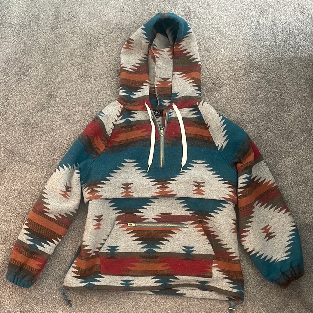 Pocketed Woven Half Zip Hoodie